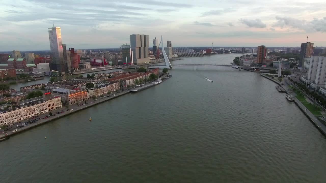 Free Stock Video Single Boat Heading Under The Erasmus Bridge Live Wallpaper - Free Download