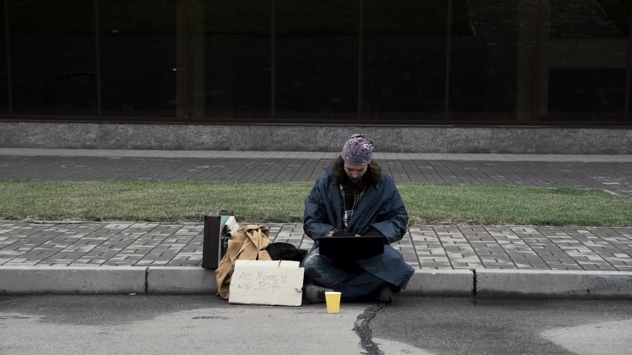 Stock Video Excited Homeless Man Starts To Dance Live Wallpaper For PC - Free Download
