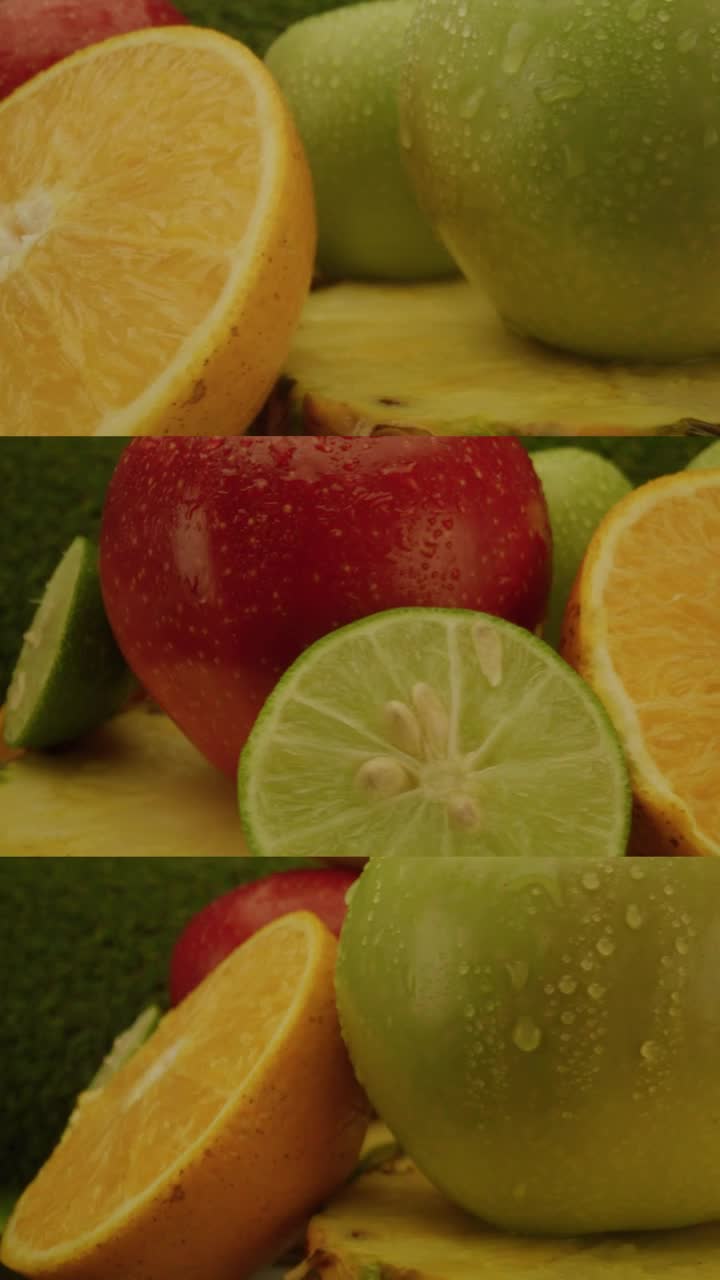 Stock Video Fresh Fruit In A Video Divided Into Three Live Wallpaper For PC - Free Download