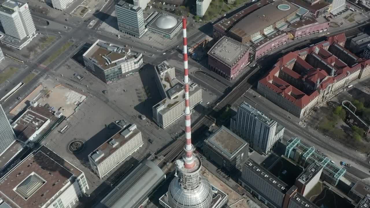 Free Video Stock top of the alexanderplatz tv tower aerial Live Wallpaper - Free Download