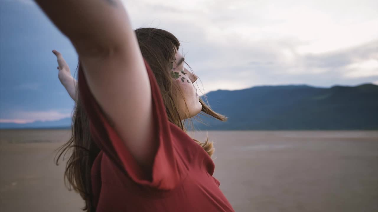Stock Video Girl With Her Arms In The Air While Doing Yoga Live Wallpaper For PC - Free Download