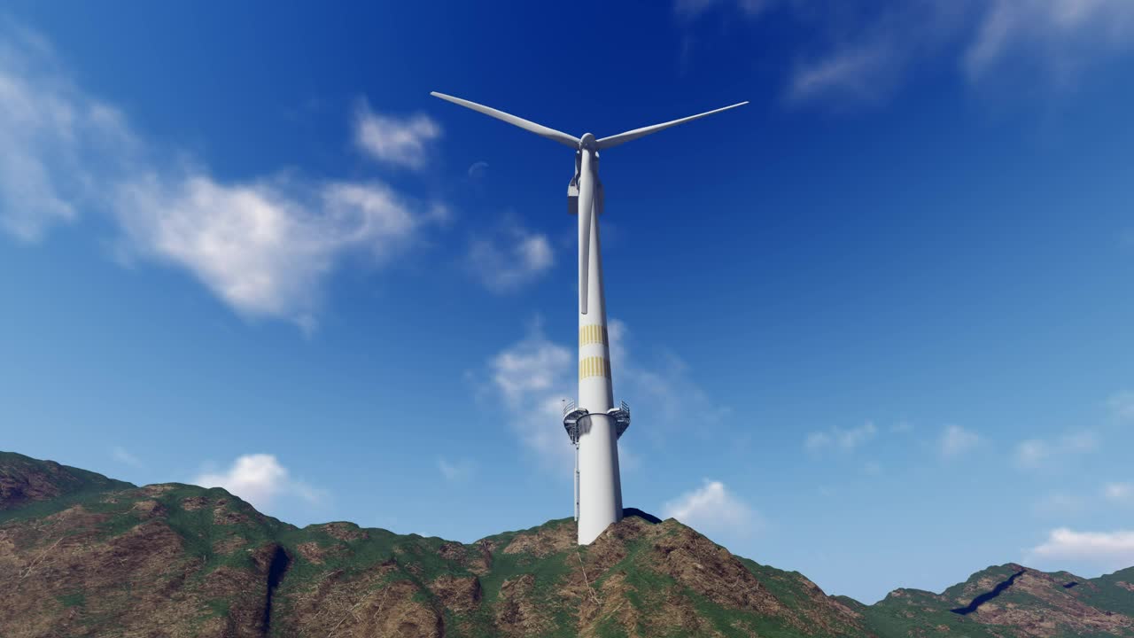 Stock Video Generator Mill Running On A Mountain Range Live Wallpaper For PC - Free Download