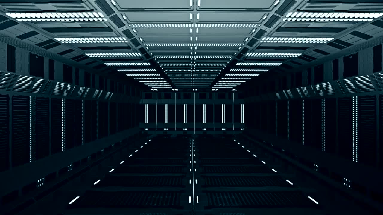 Stock Video Flying Down The Corridor Of A Futuristic Spaceship Live Wallpaper For PC - Free Download