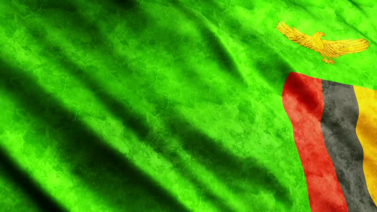 Stock Video Green Flag The African Country Of Zambia Live Wallpaper For PC - Free Download