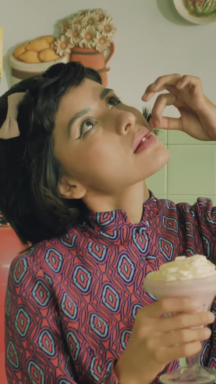 Free Stock Video Woman Eating A Cherry From An Ice Cream Live Wallpaper - Free Download