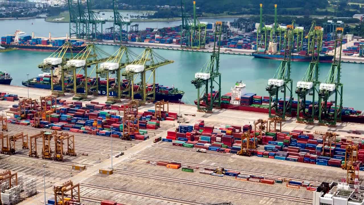 Free Stock Video Singapore Trading Port And Cranes Time Lapse Live Wallpaper - Free Download