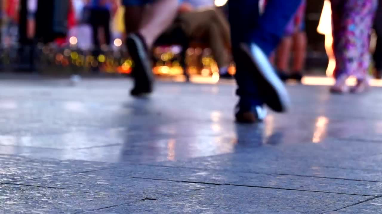 Free Video Stock time lapse of people walking on the sidewalk Live Wallpaper - Free Download