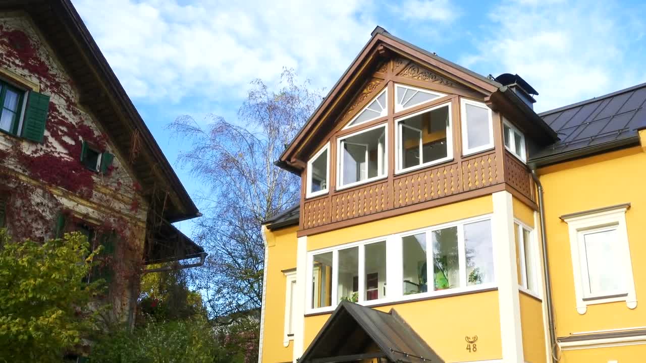 Free Video Stock traditional austrian houses facades Live Wallpaper - Free Download