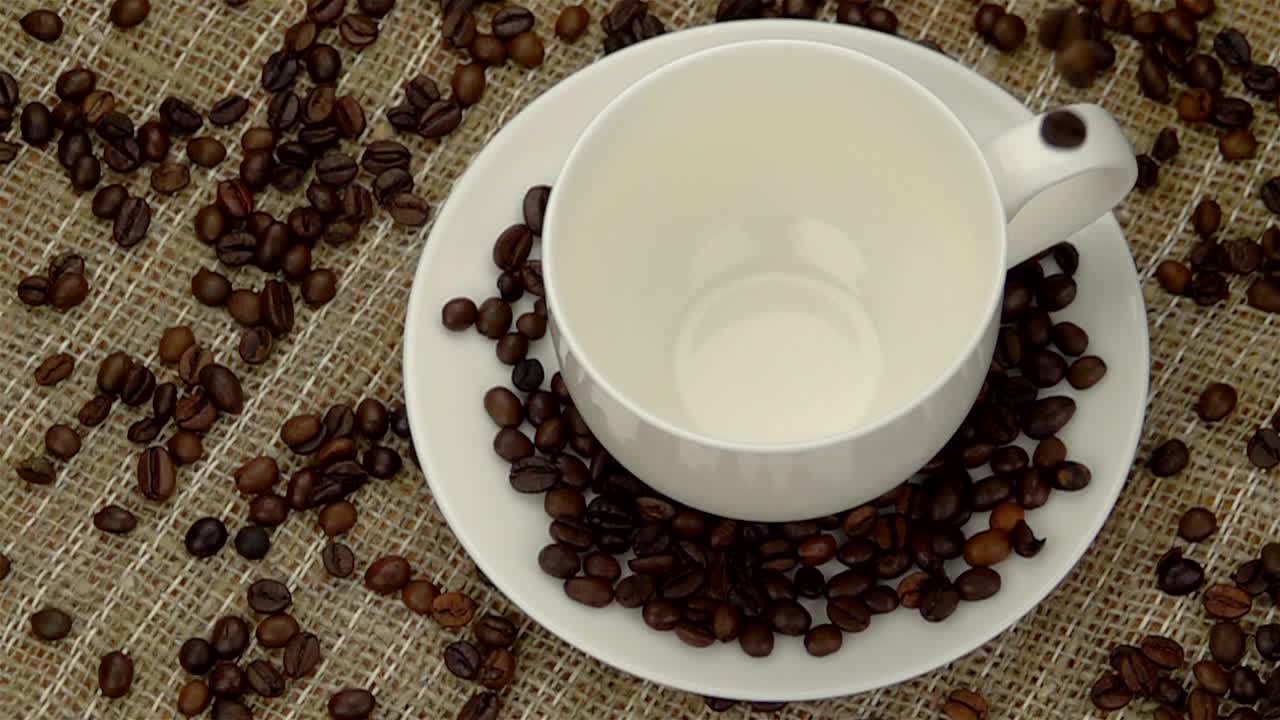 Stock Video Cup Being Filled With Coffee Beans Live Wallpaper For PC - Free Download