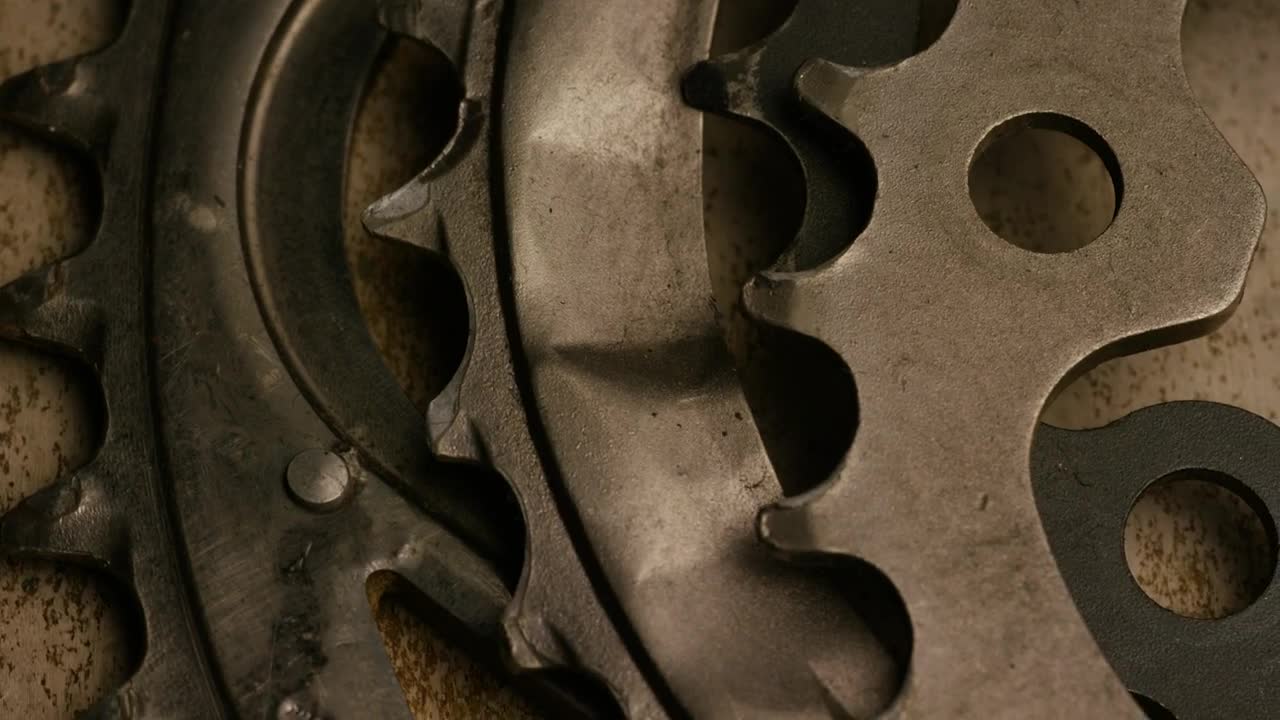 Stock Video Bicycle Metal Gears Rotating Close Up Live Wallpaper For PC - Free Download