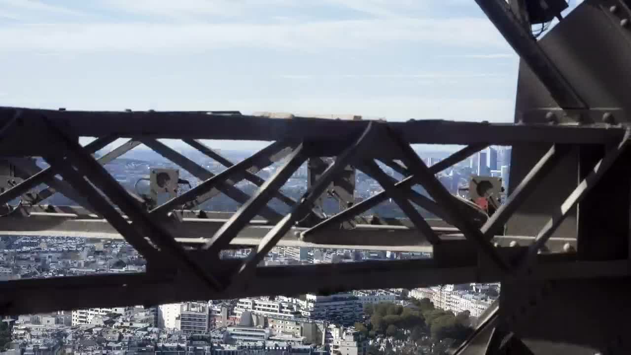 Stock Video Paris Cityscape From Eiffel Tower Elevator Live Wallpaper - Free Download