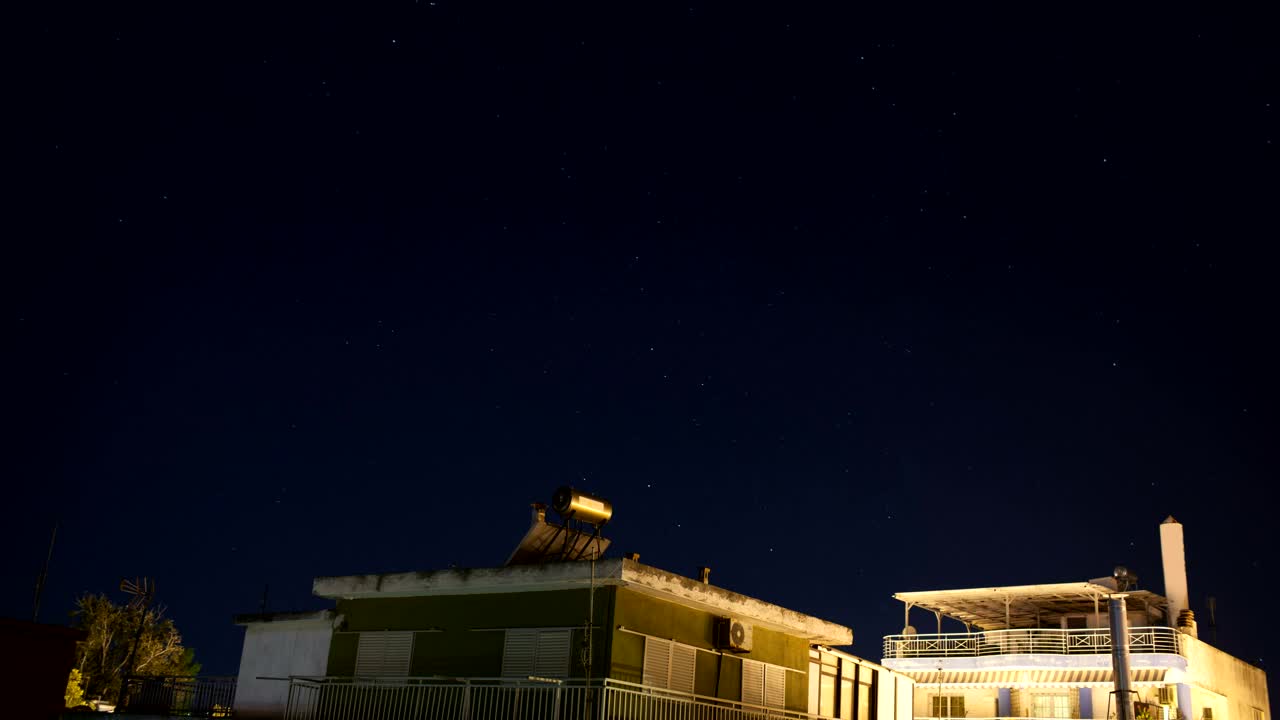 Stock Video Night Sky Above Small Houses Live Wallpaper - Free Download