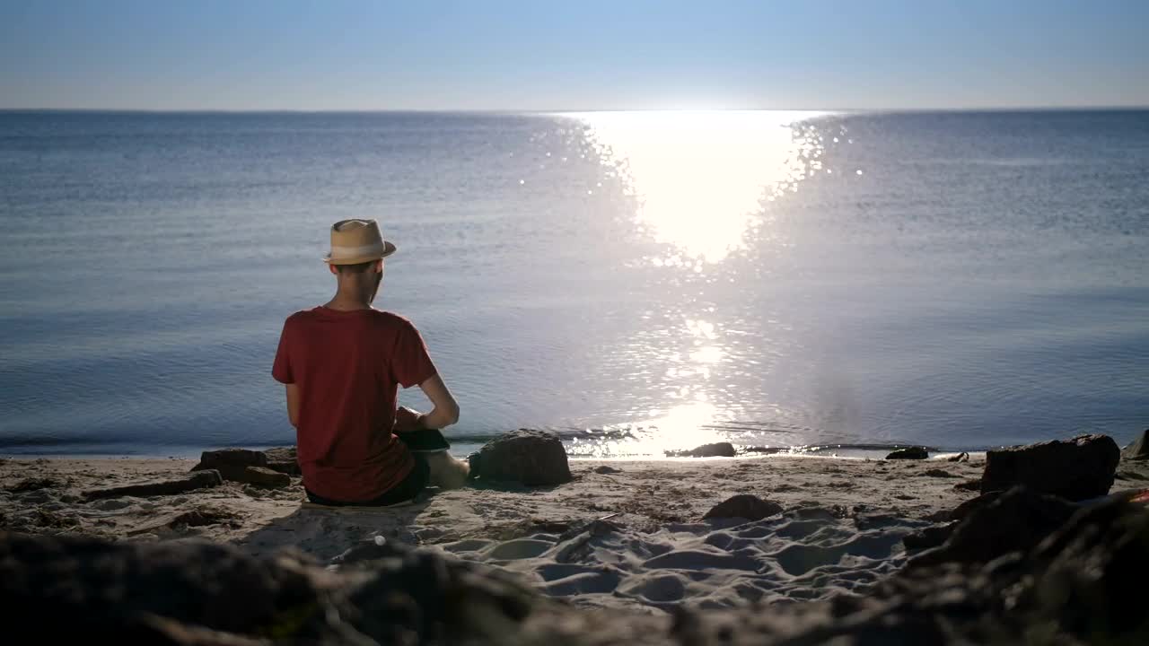 Stock Video Man Working Remotely From The Beac Animated Wallpaper - Free Download