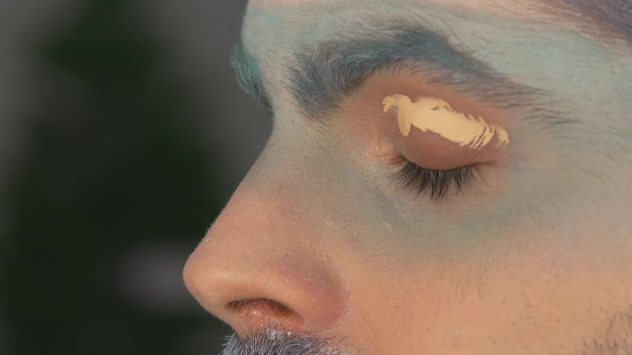 Stock Video Making Up A Mans Face With A Winter Theme Animated Wallpaper - Free Download