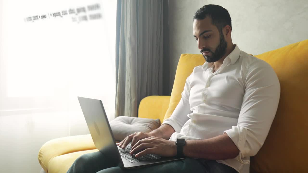 Stock Video Developer Working From Home With Code Overlay On Wall Live Wallpaper For PC - Free Download
