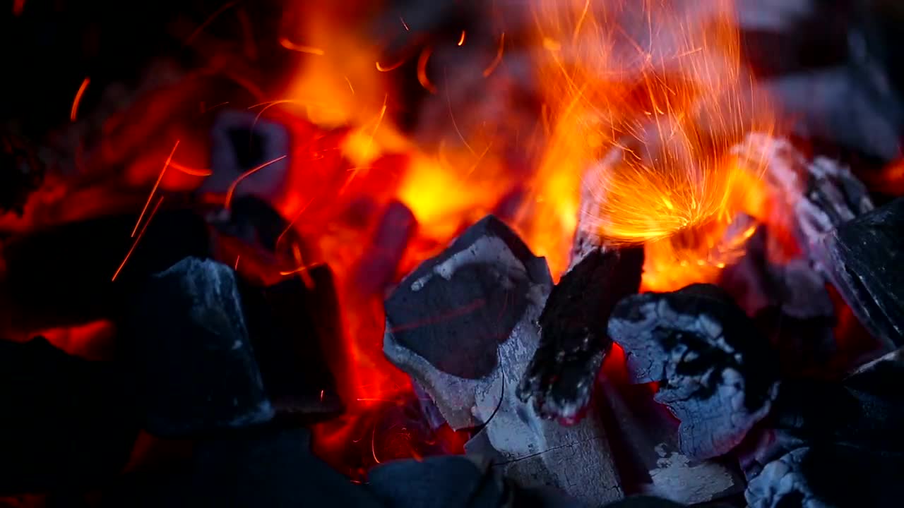 Stock Video Flames And Charcoal In A Bonfire Live Wallpaper For PC - Free Download
