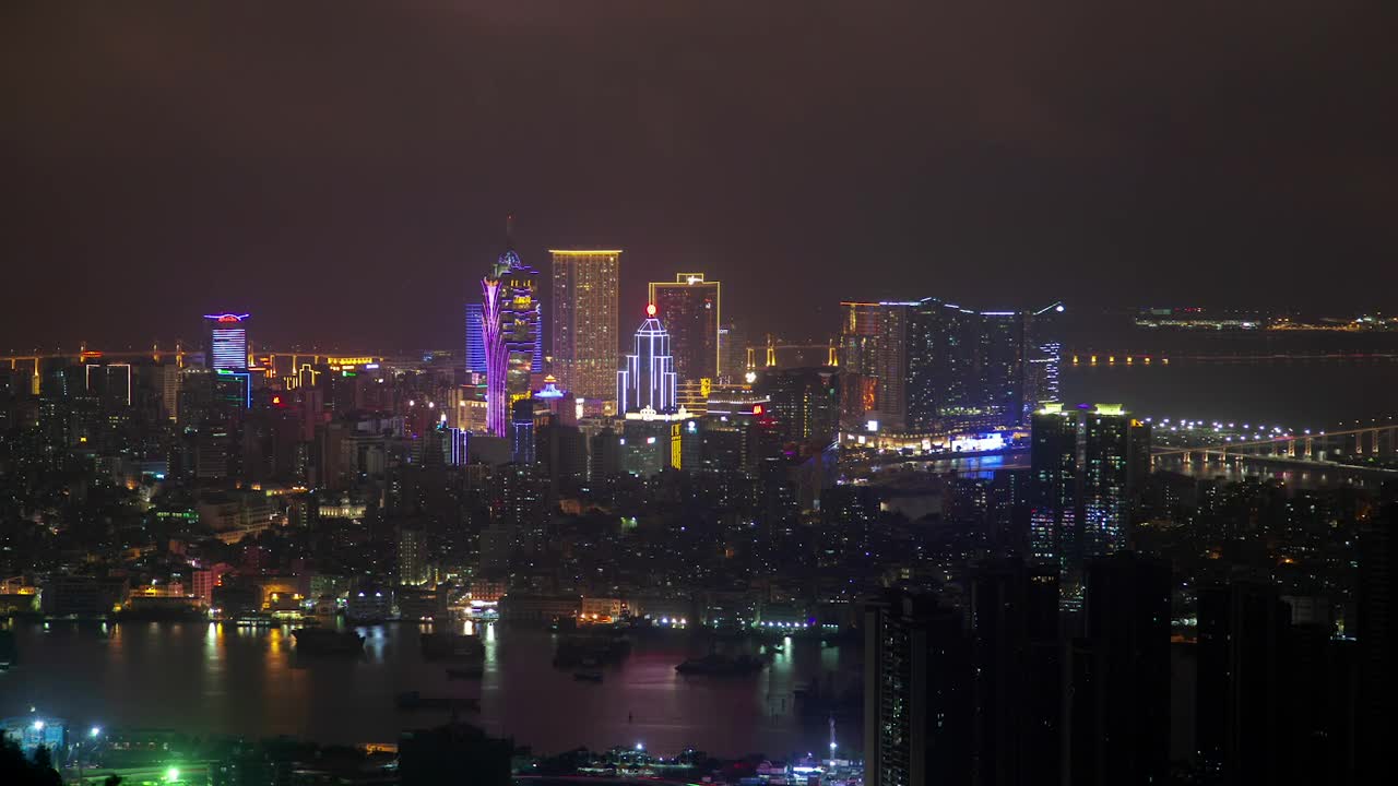 Stock Video Macau Modern Cityscape At Night Animated Wallpaper - Free Download