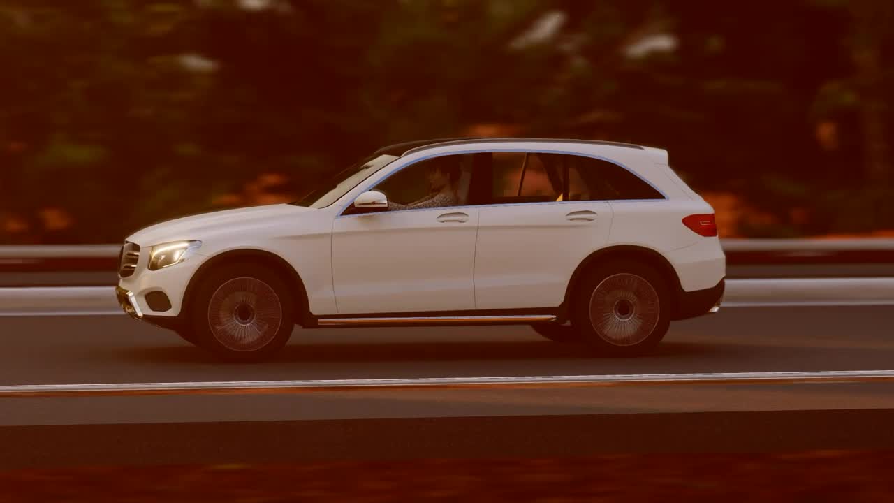 Stock Video Luxury Suv Traveling In A Highway Animated Wallpaper - Free Download