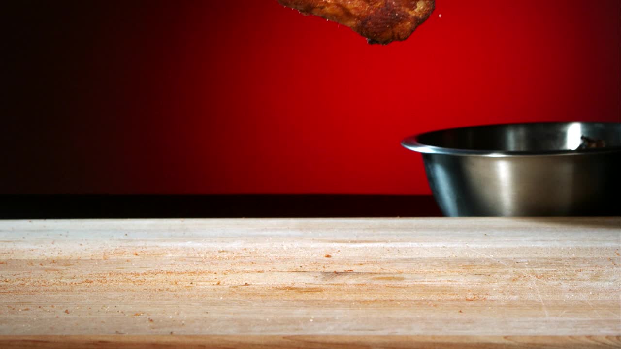 Video Stock Chicken Wing Bouncing On A Wooden Board Live Wallpaper For PC - Free Download