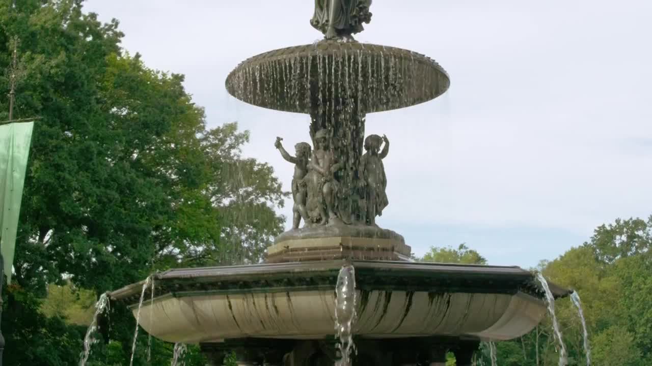 Stock Footage Water Fountain In Central Park Live Wallpaper - Free Download