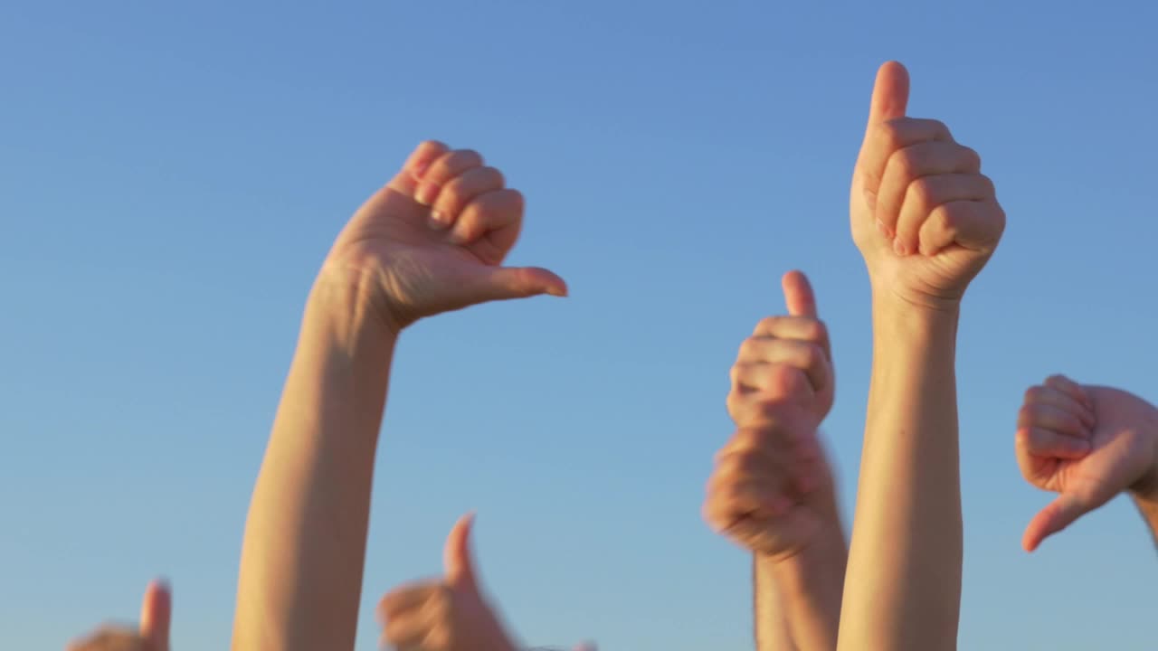 Stock Video Group Of People Giving A Thumbs Up In The Air Live Wallpaper For PC - Free Download