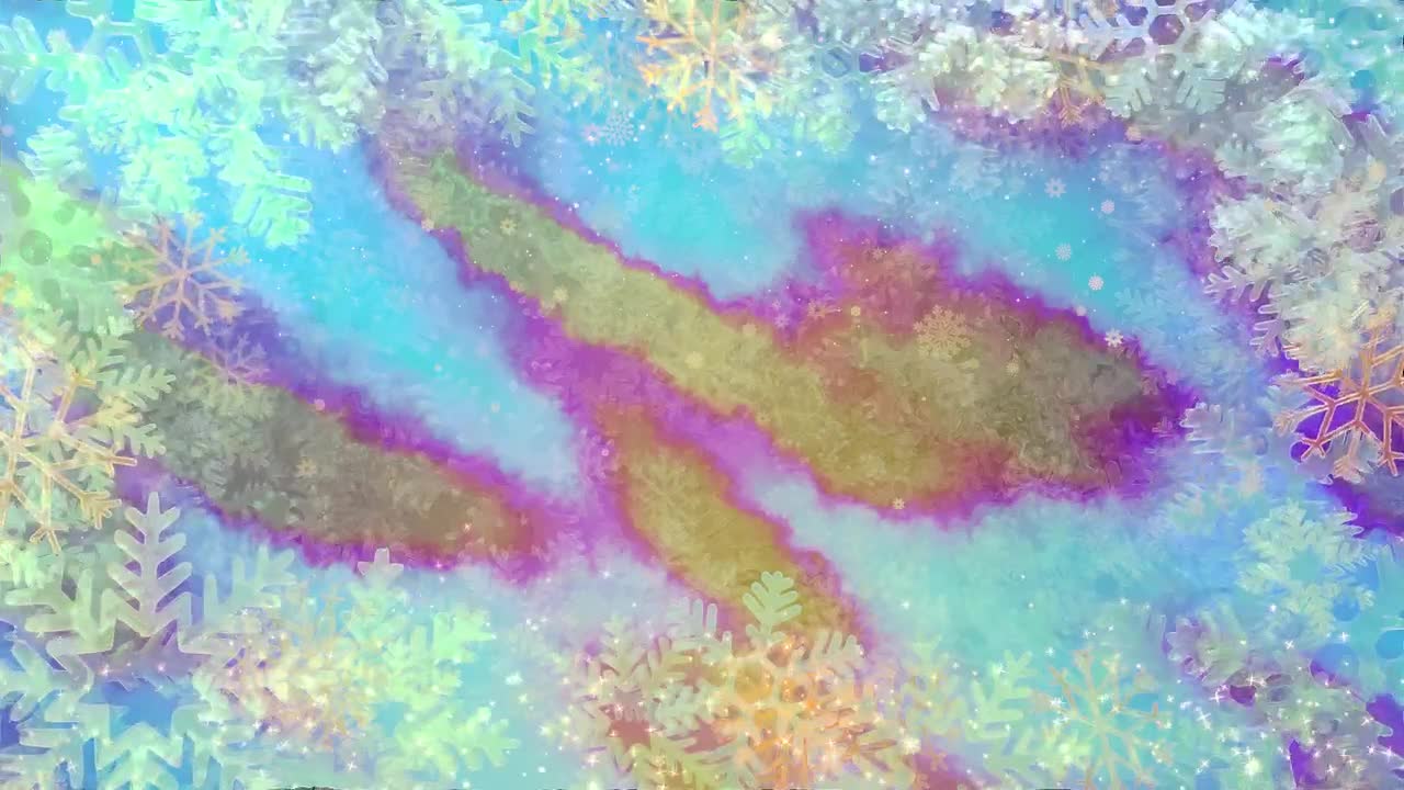Stock Video Multicolored Watercolor Background With Snowflakes Live Wallpaper - Free Download
