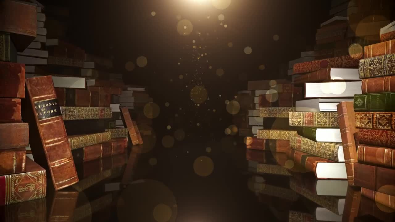 Free Stock Video Row Of D Book Stacks Piled Up In The Dark Live Wallpaper - Free Download