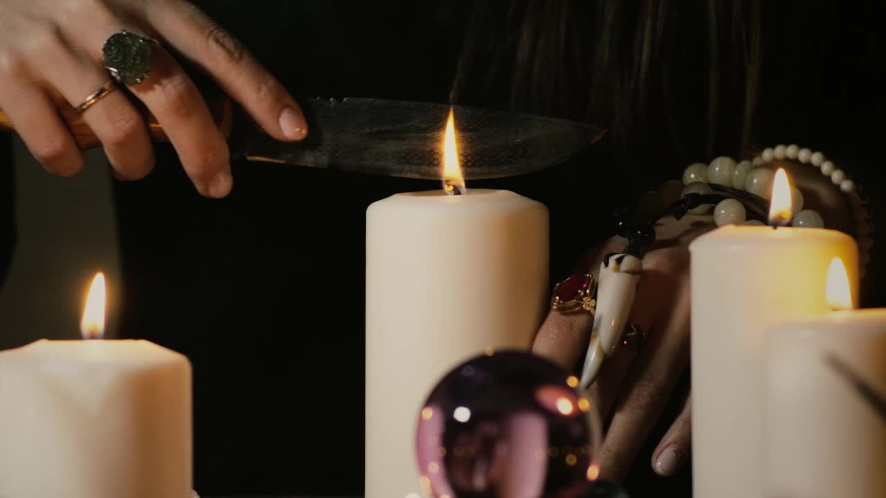 Free Stock Video Woman Doing The Magic Ritual With A Candle Live Wallpaper - Free Download