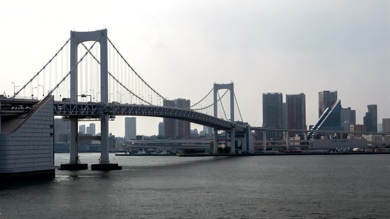 Free Video Stock tokyo bridge with traffic and river time lapse Live Wallpaper - Free Download