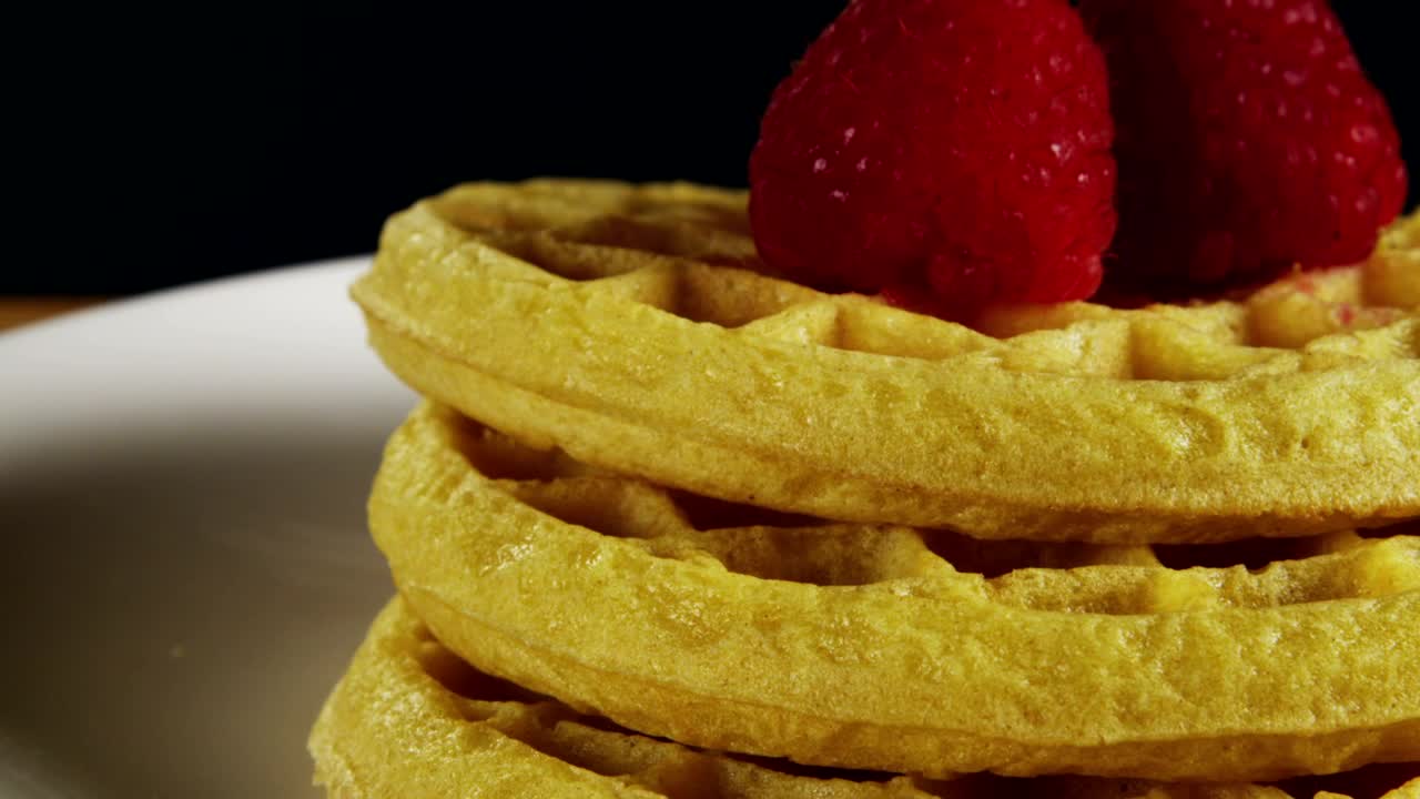 Stock Footage Waffles With Syrup And Berries Live Wallpaper - Free Download