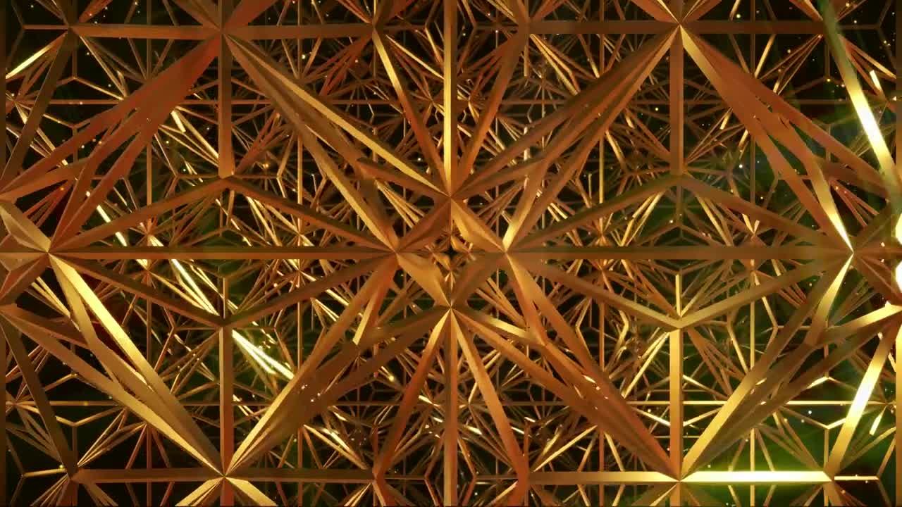 Stock Video Passing Through Beautiful Golden Metallic Shapes Live Wallpaper - Free Download