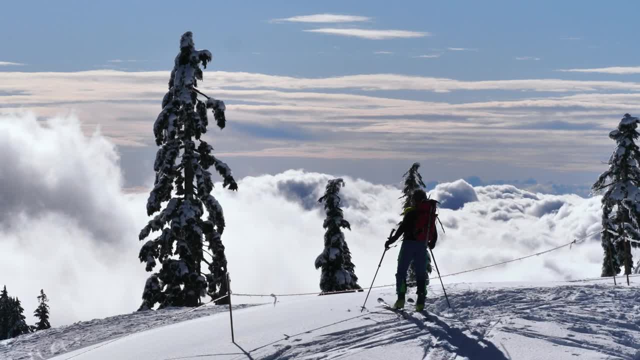 Stock Video Near The Limit At The Top Of A Snowy Mountain Live Wallpaper - Free Download
