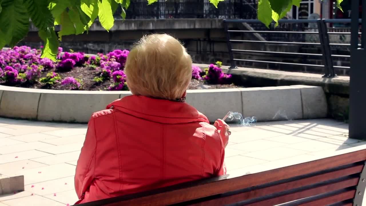 Free Video Stock Smoking Lady Sitting In A Park Live Wallpaper - Free Download