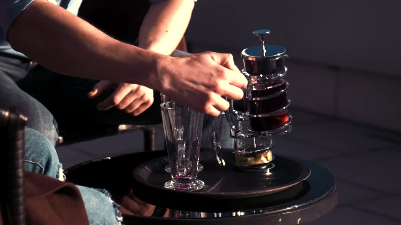 Stock Video Couple Drinking Coffee In The Terrace Live Wallpaper For PC - Free Download