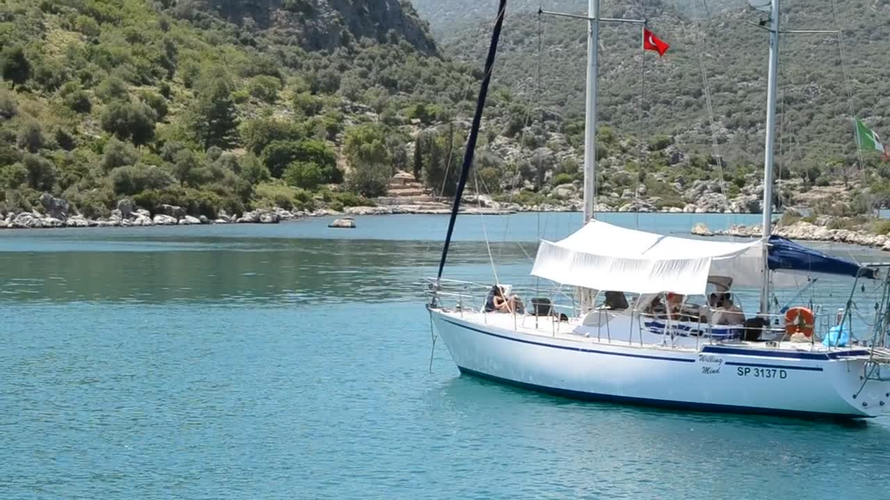Free Stock Video Sailboat Anchored In A Small Bay Live Wallpaper - Free Download