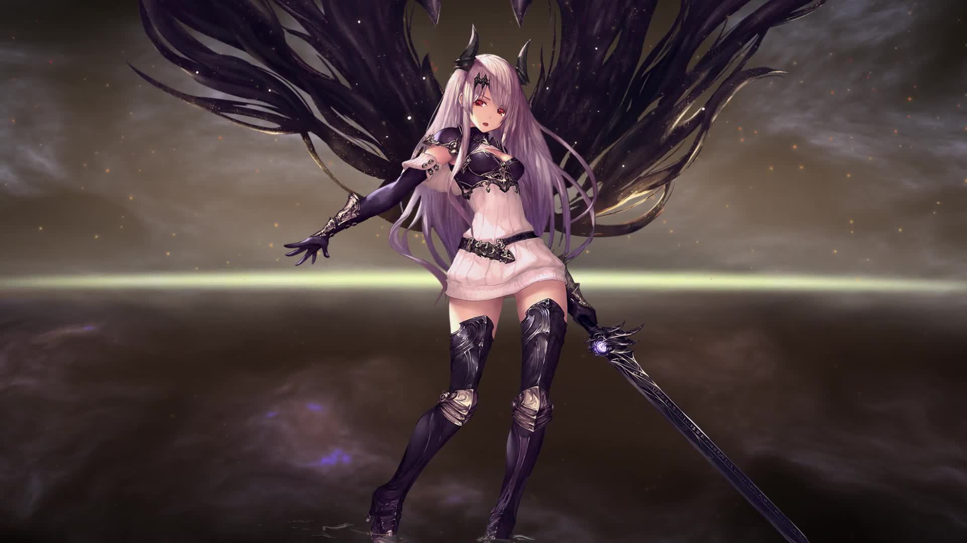 Shadowverse Arisa Black Winged ©Cybust Live Wallpaper - Free Download