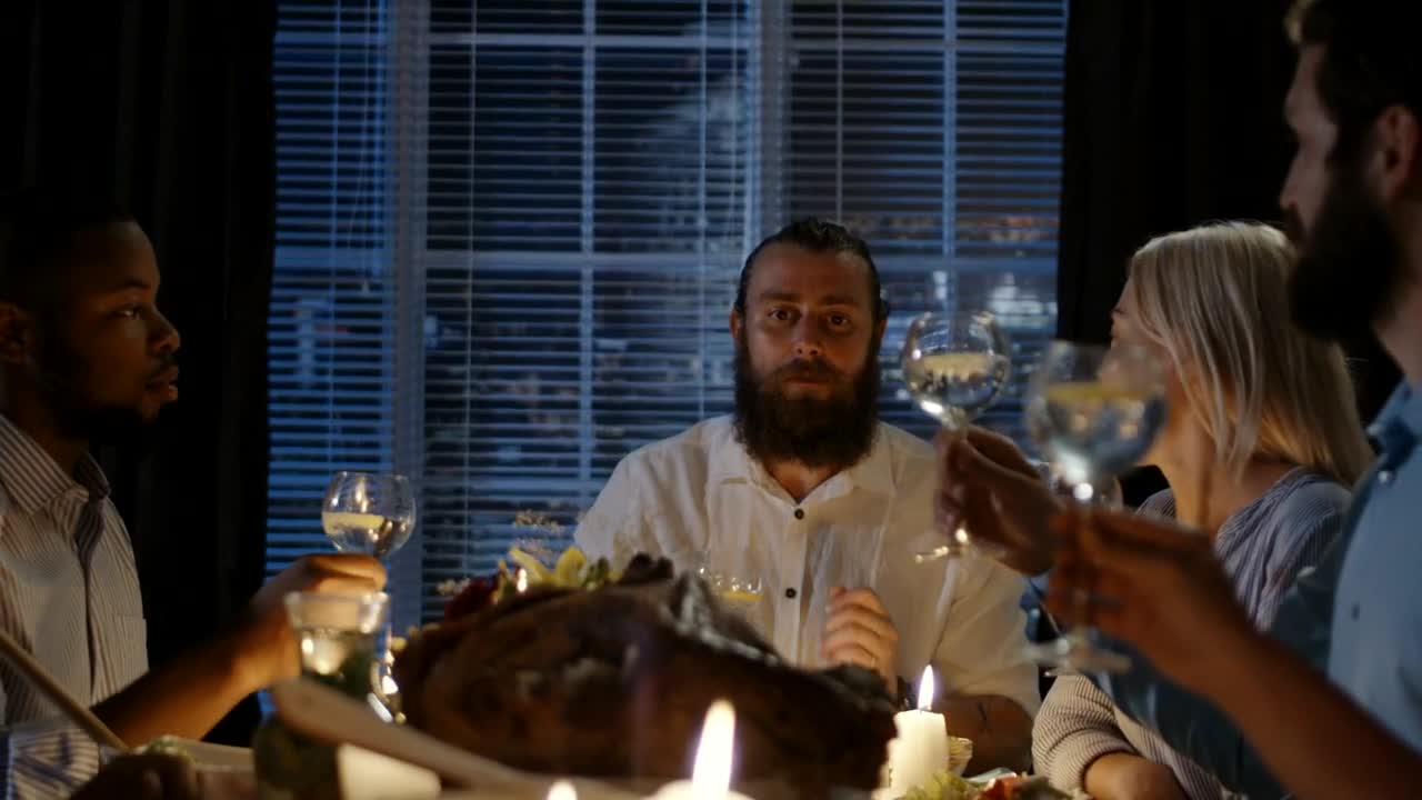 Stock Video Making A Toast On Thanksgiving Dinner Animated Wallpaper - Free Download