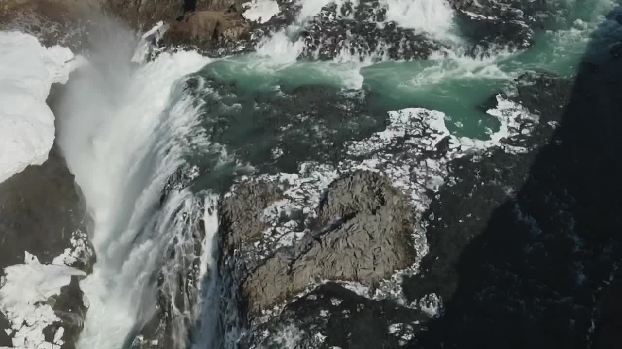 Stock Video Drone Flying Over A Waterfall Live Wallpaper For PC - Free Download