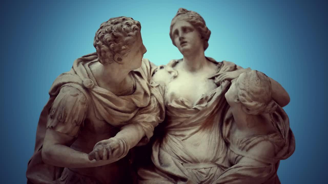 Free Video Stock Statue Against A Blue Background Live Wallpaper - Free Download