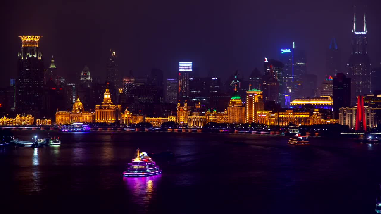 Stock Video Illuminated Ferries On The Shang Hai In River Animated Wallpaper - Free Download