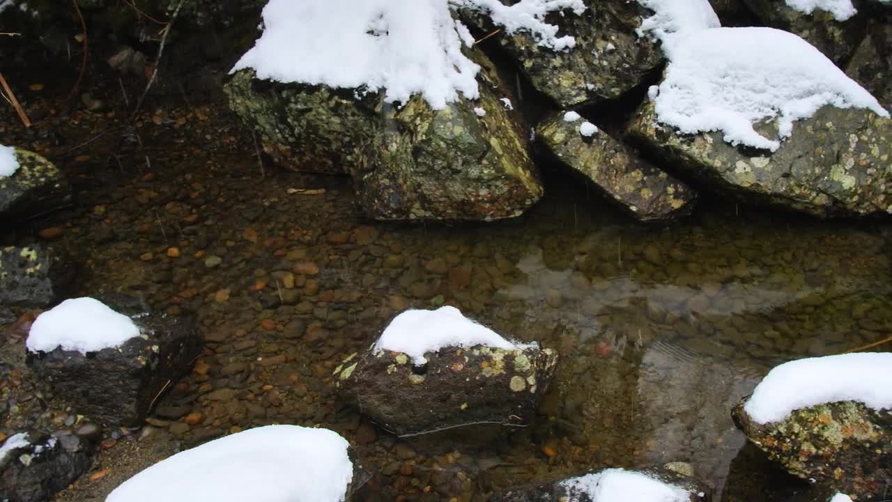 Free Stock Video Rocks In A River In A Snowy Forest Live Wallpaper - Free Download