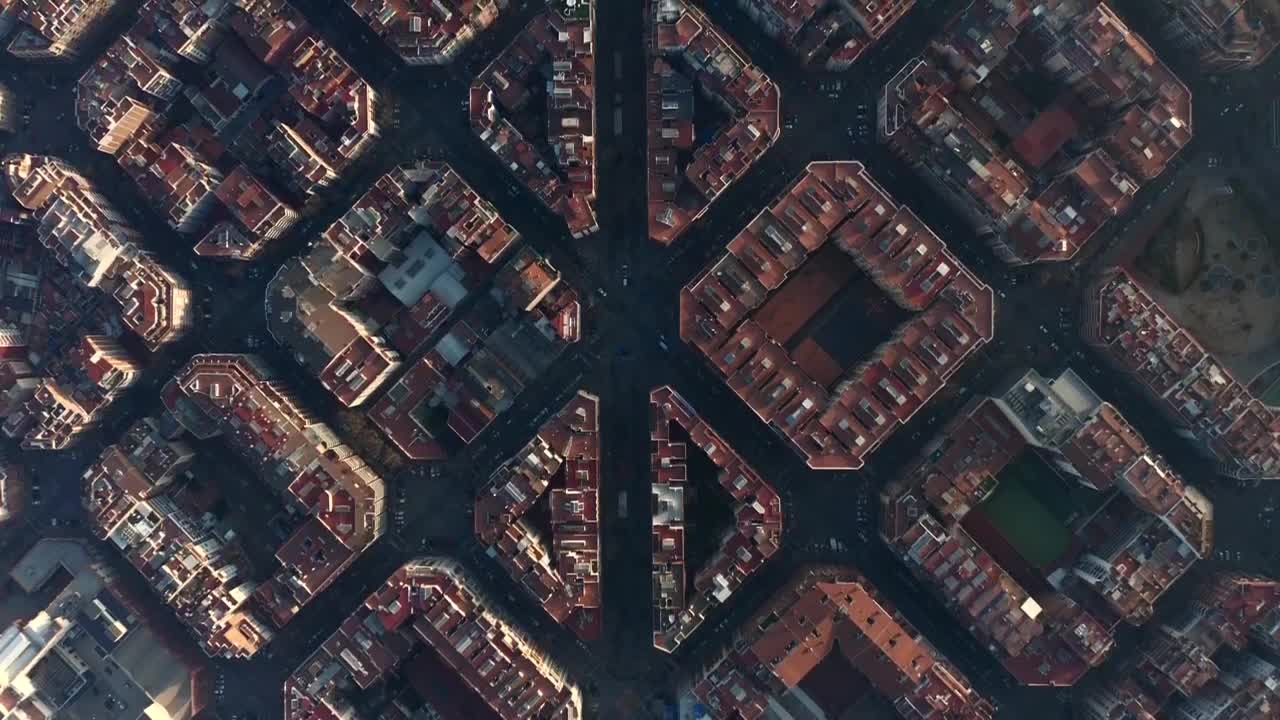 Stock Video Cuadras De Barcelona Top Aerial Afar Shot Live Wallpaper For PC - Free Download