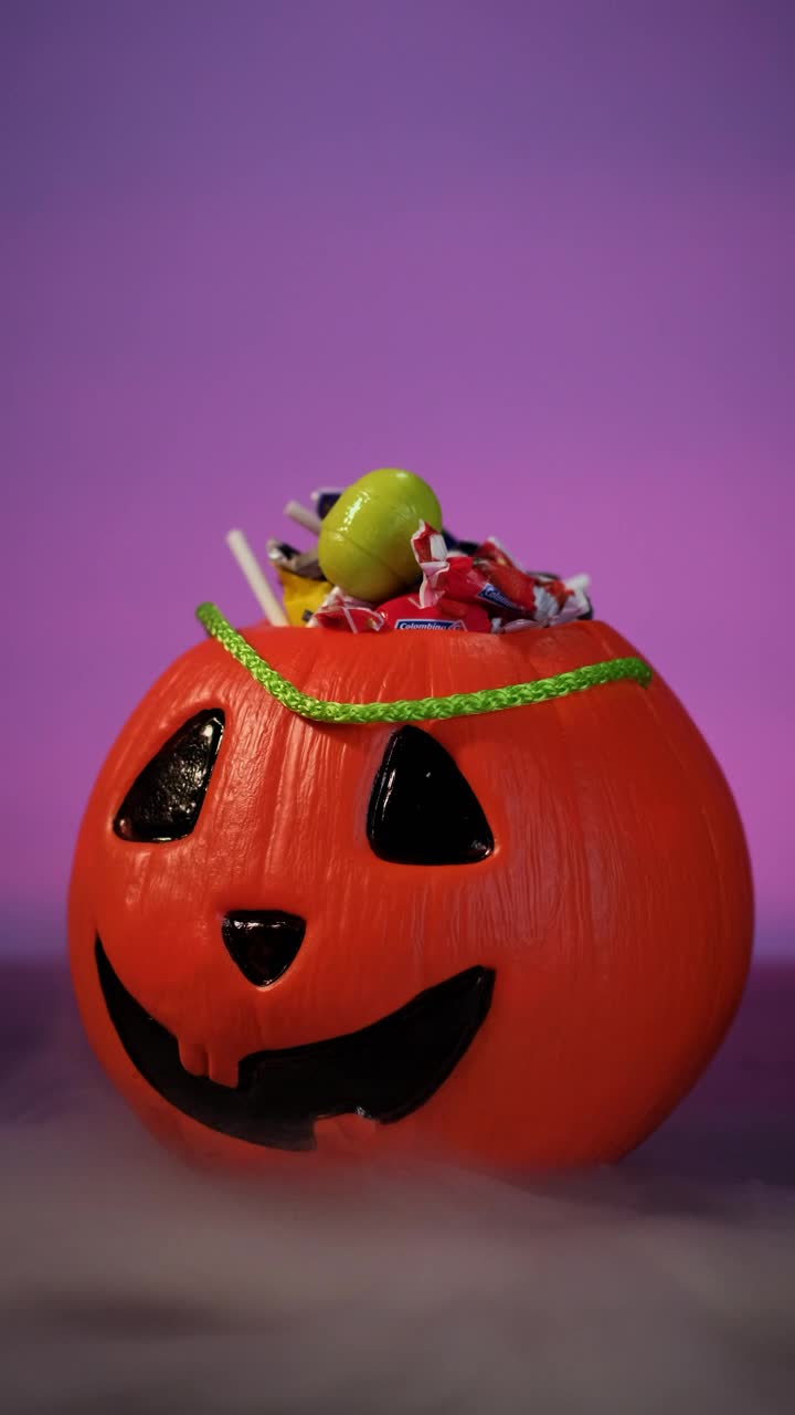 Stock Video Halloween Pumpkin Basket Full Of Candy Live Wallpaper For PC - Free Download