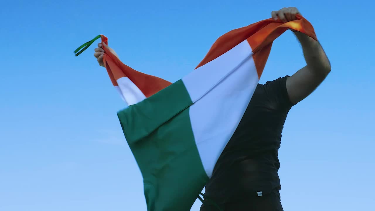 Free Stock Video Young Man Spreading The Flag Of India Live Wallpaper - Free Download