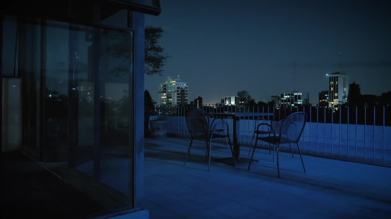 Free Video Stock terrace of a building at night Live Wallpaper - Free Download