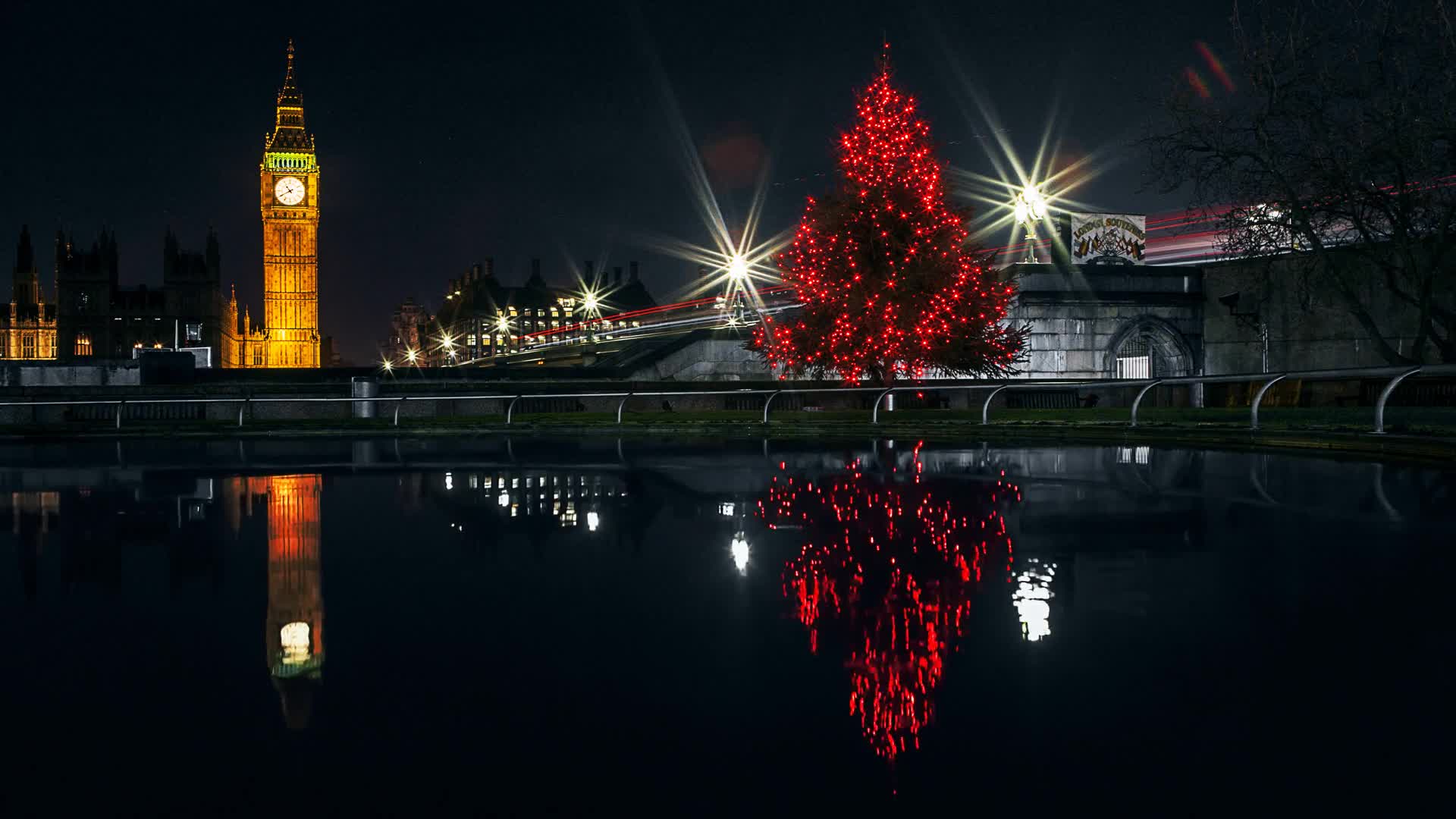 Big Ben Christmas Tree HD Live Wallpaper - Free Download