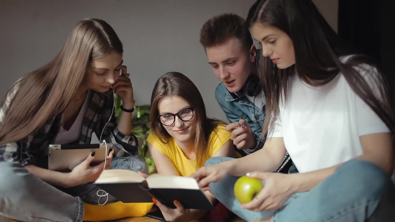 Free Video Stock teenage students share ideas with teacher Live Wallpaper - Free Download