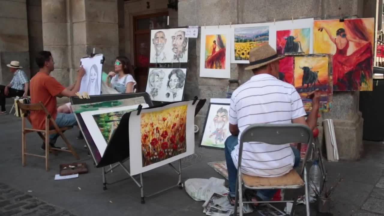 Stock Footage Urban Drawer And Painter Working In The Street Live Wallpaper - Free Download