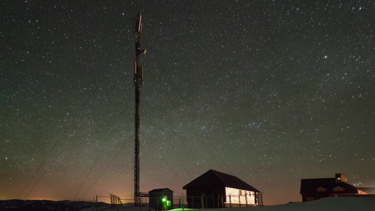 Free Video Stock Starry Sky And Communications Antenna Time Lapse Live Wallpaper - Free Download