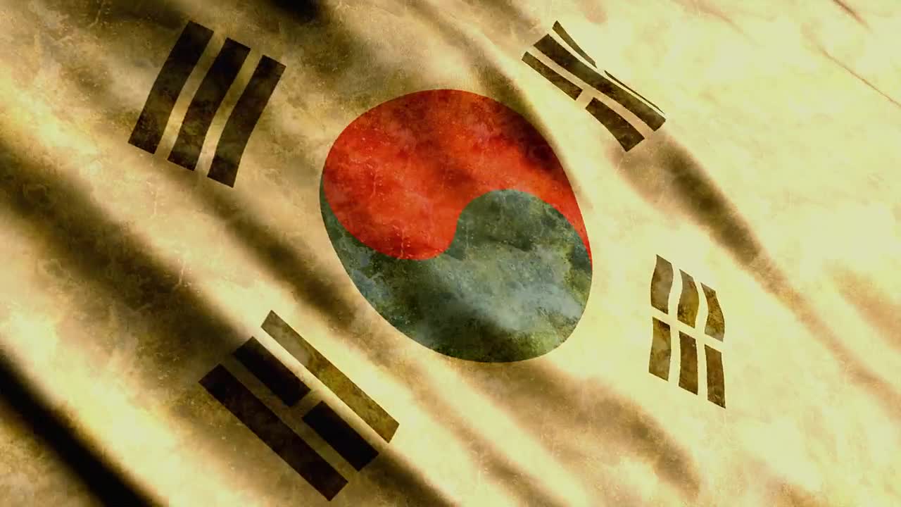 Stock Video Dirty South Korea Flag Waving Live Wallpaper For PC - Free Download